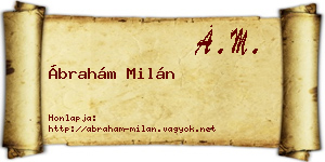 Ábrahám Milán névjegykártya
